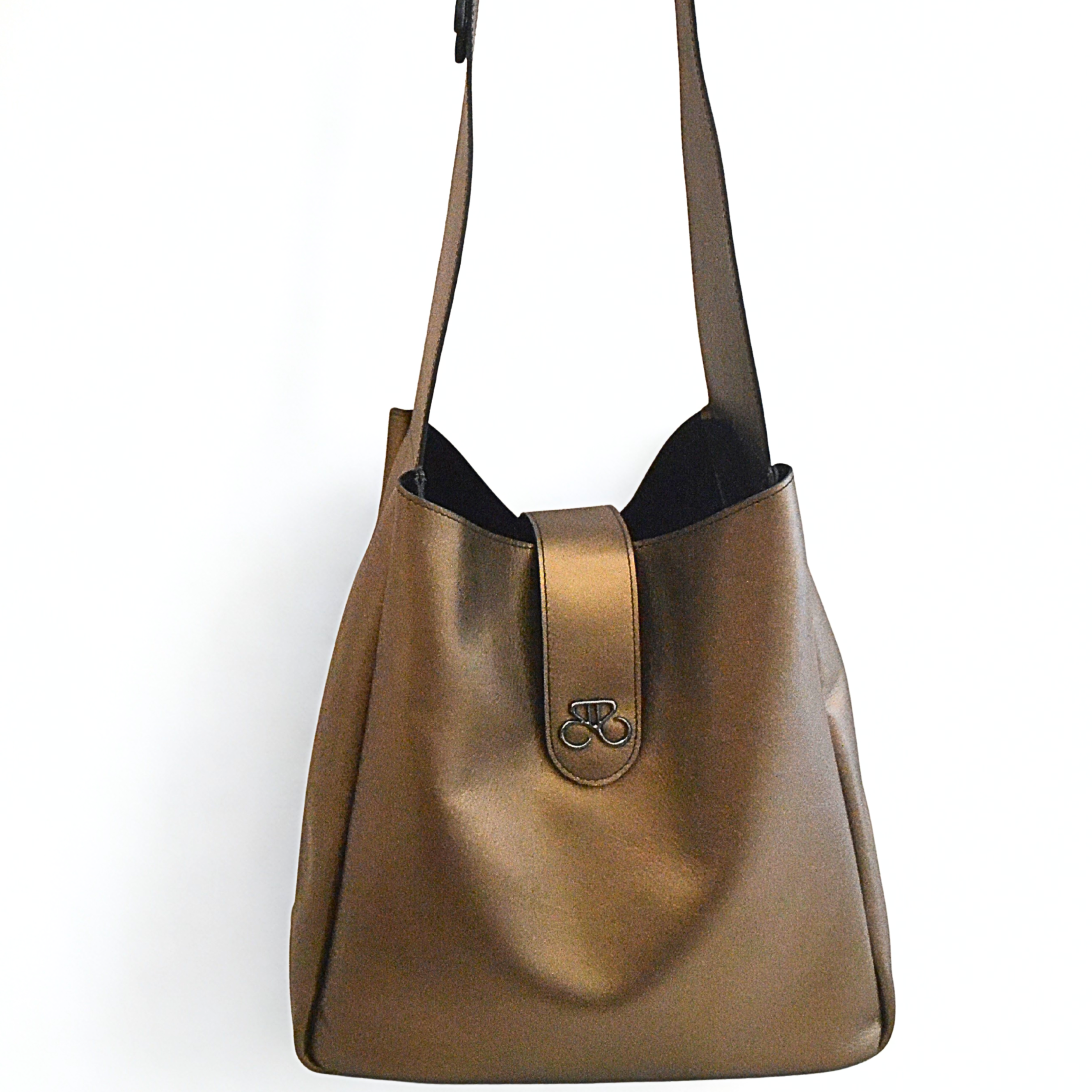 Bolso Ibiza - piel napa Charol - Bronce Oliva