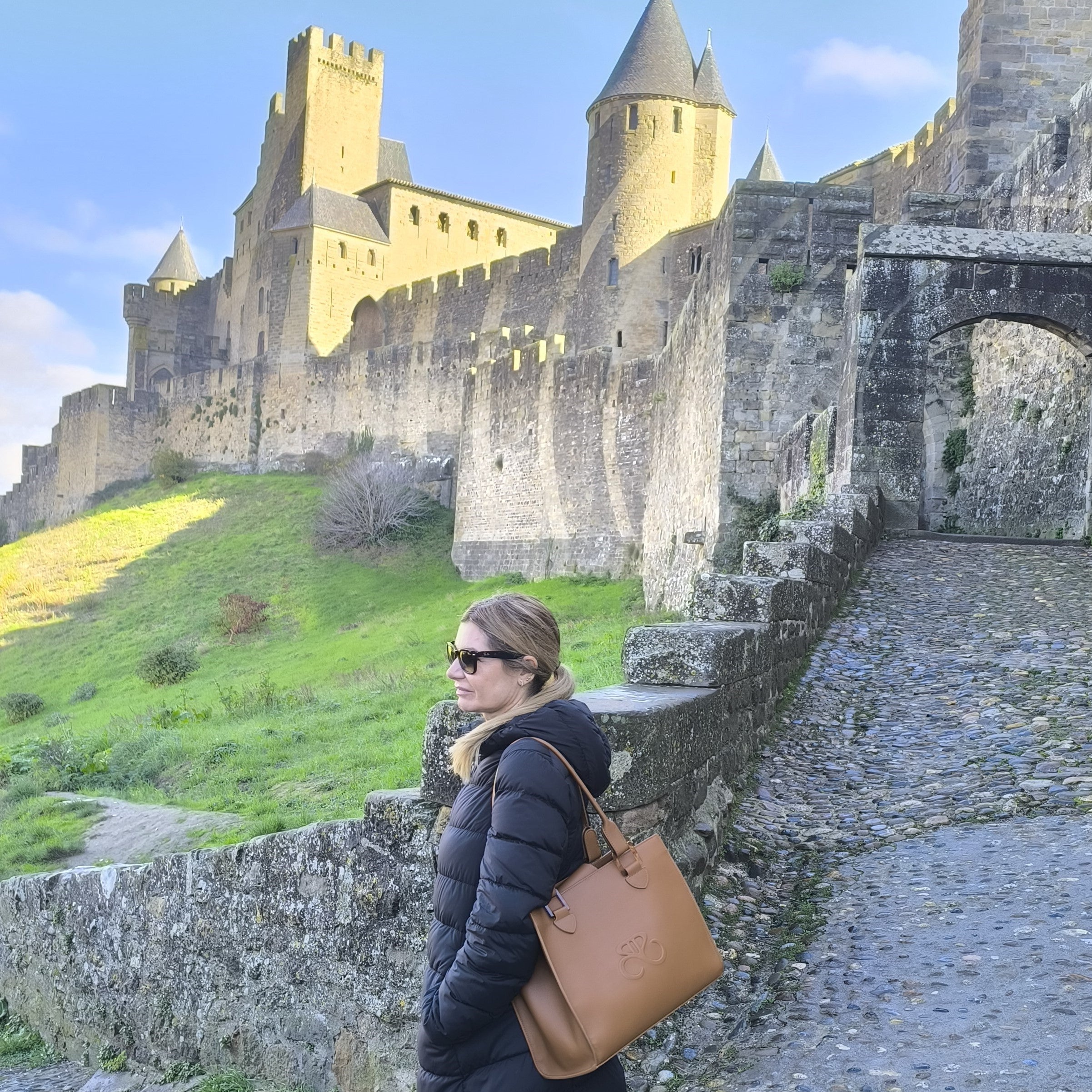 Tote bag Iris - piel napa - Marron