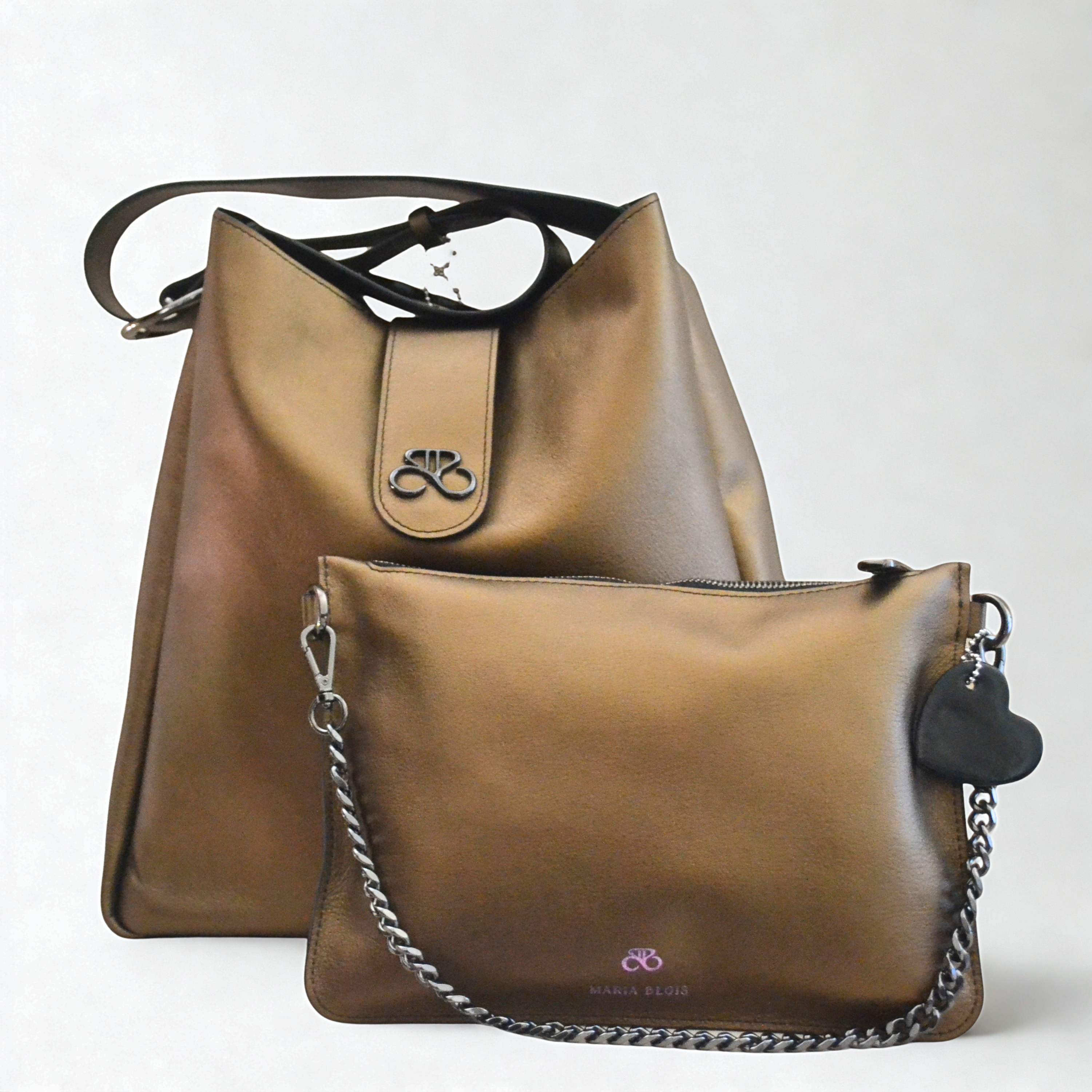 Bolso Ibiza - piel napa Charol - Bronce Oliva