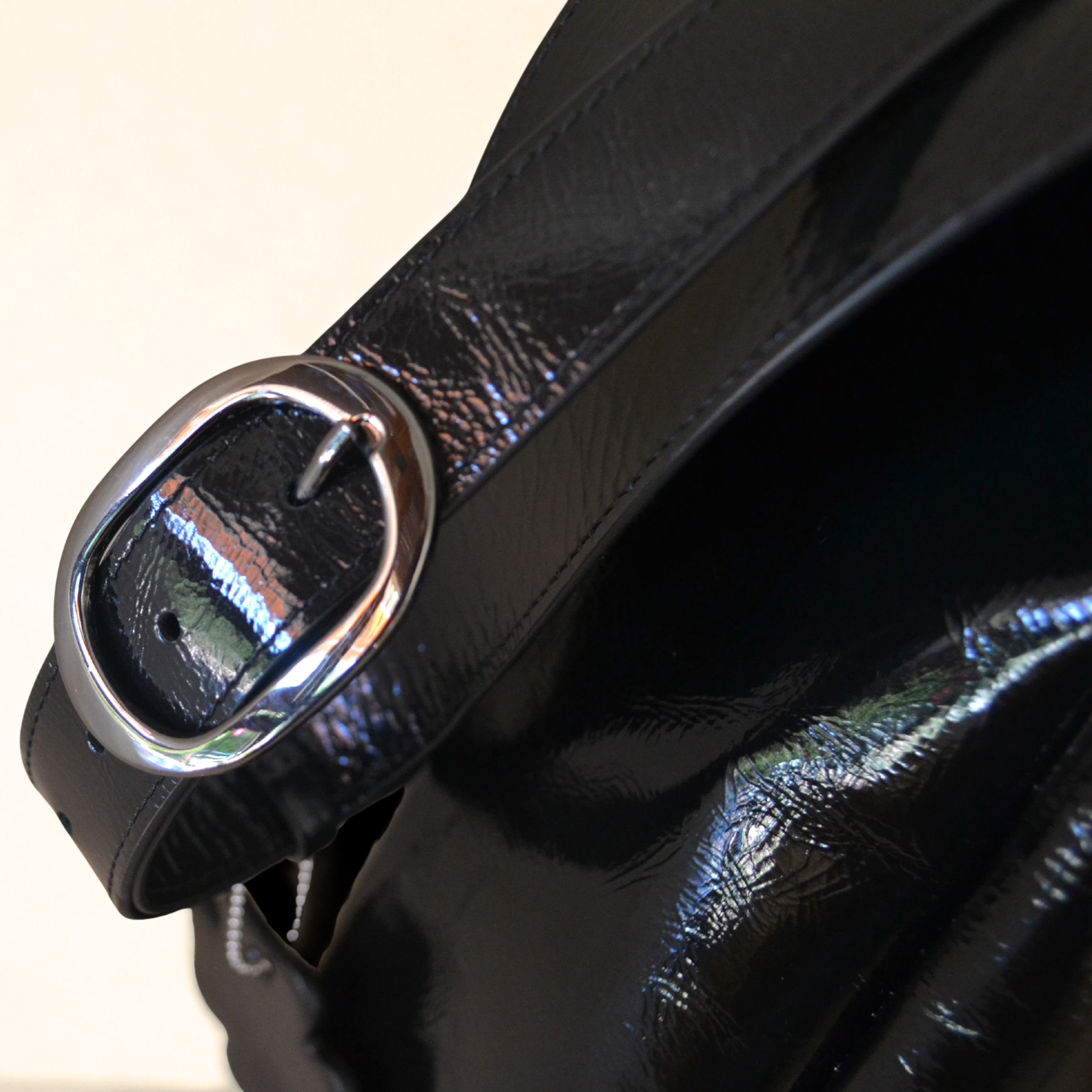 Bolso Ibiza - piel napa Charol - Negro