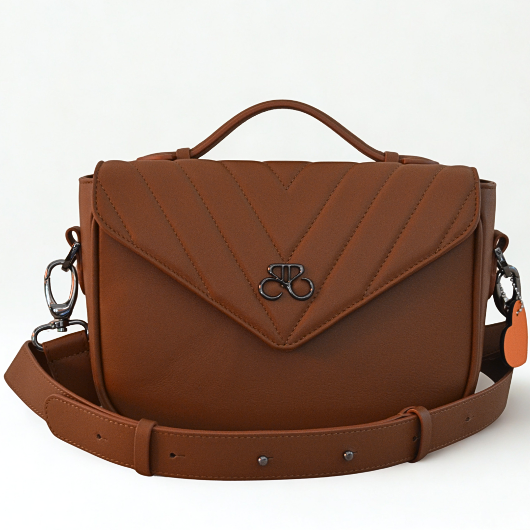 Bolso Milan Velvet Marron Cognac