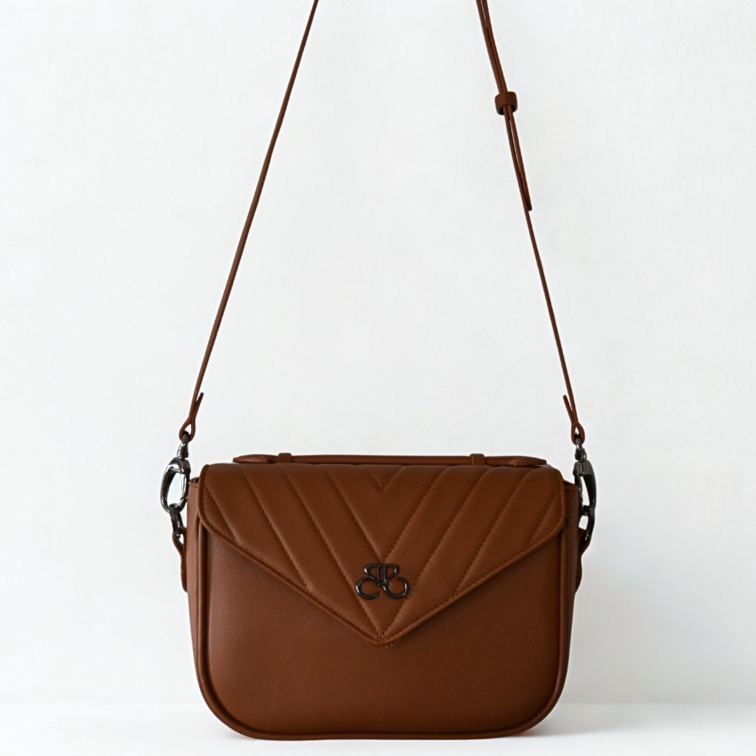 Bolso Milan Velvet Marron Cognac