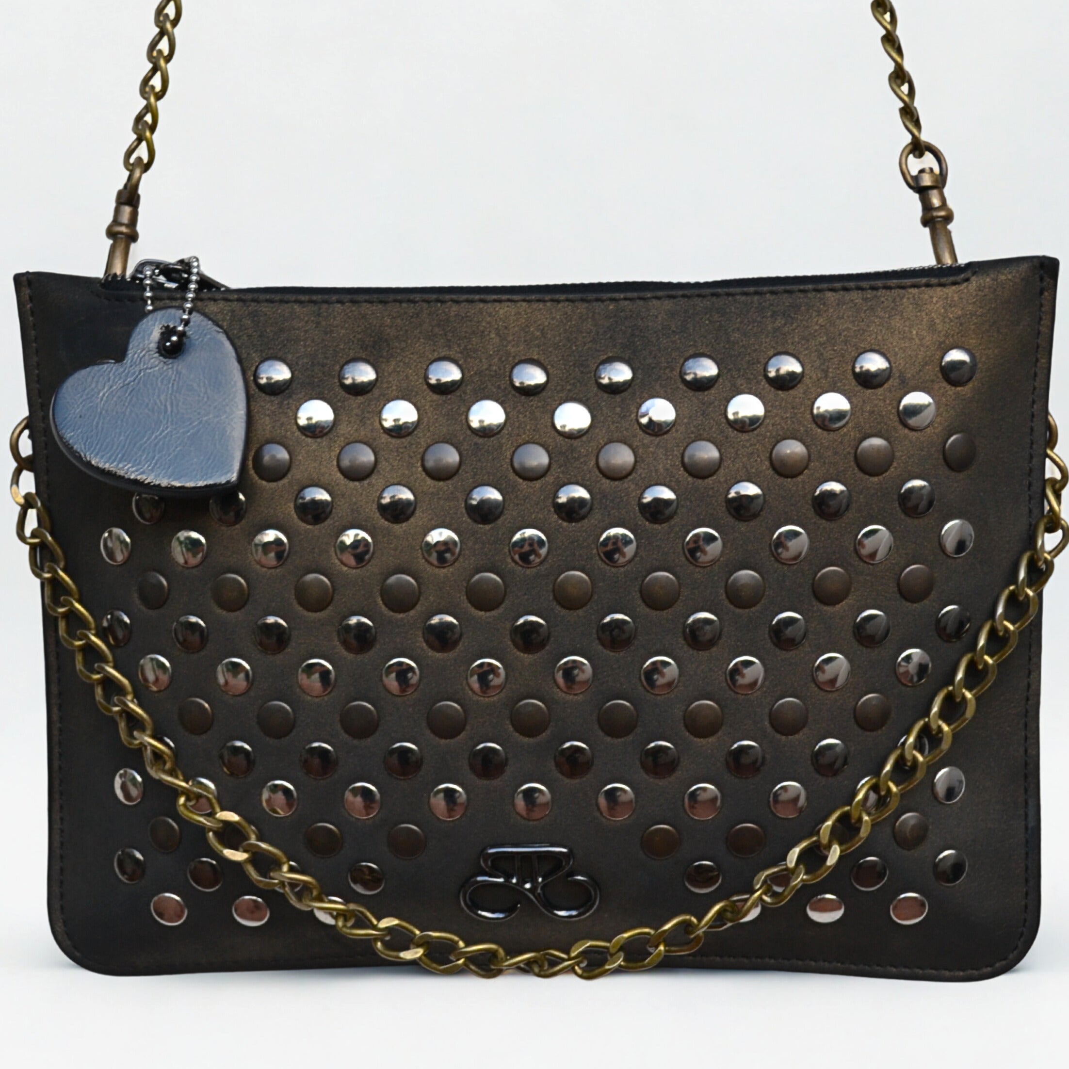 Maria Blois - Clutch Bronce viejo con tachas