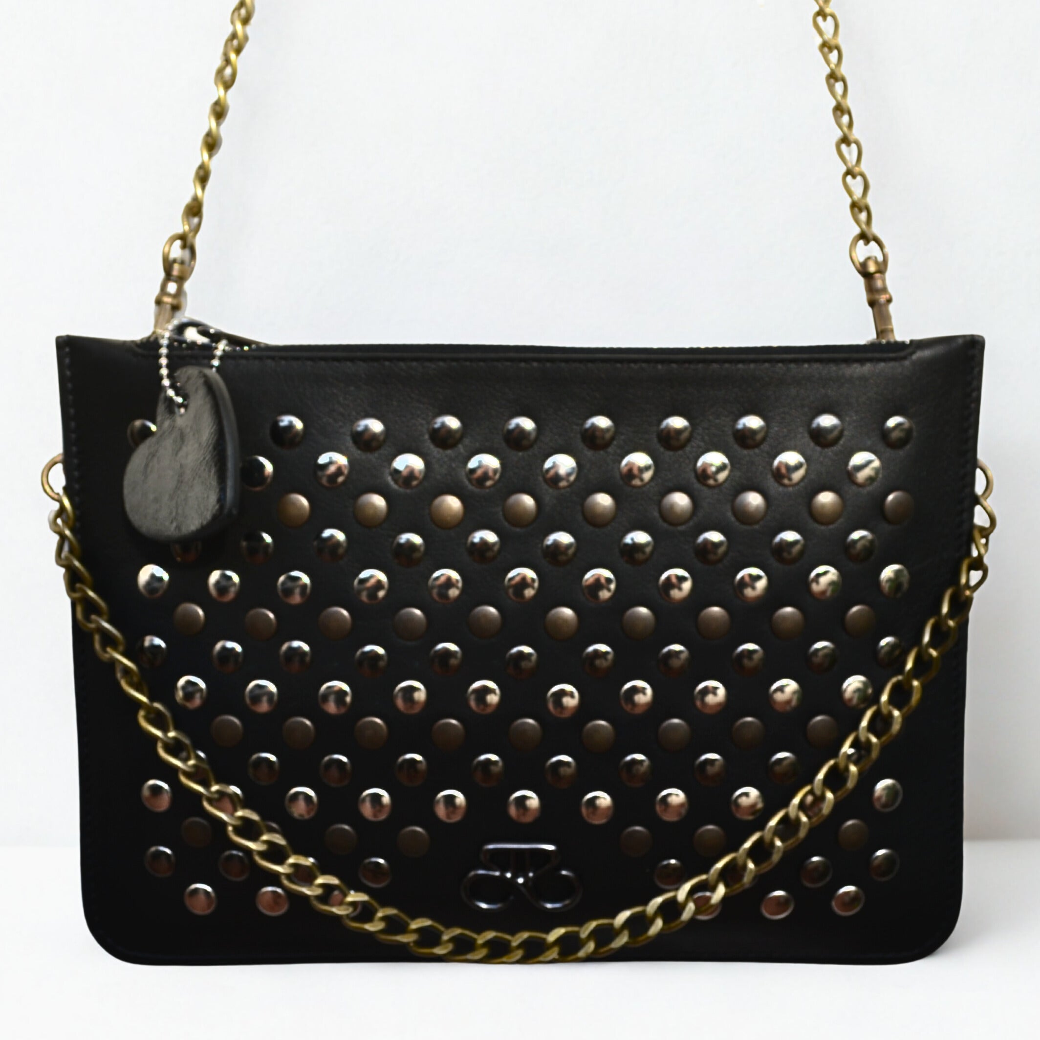 Maria Blois - Clutch Ginebra - negro piel napa con tachas