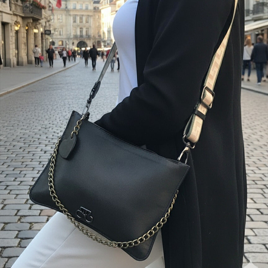 Clutch Ginebra - Negro napa liso