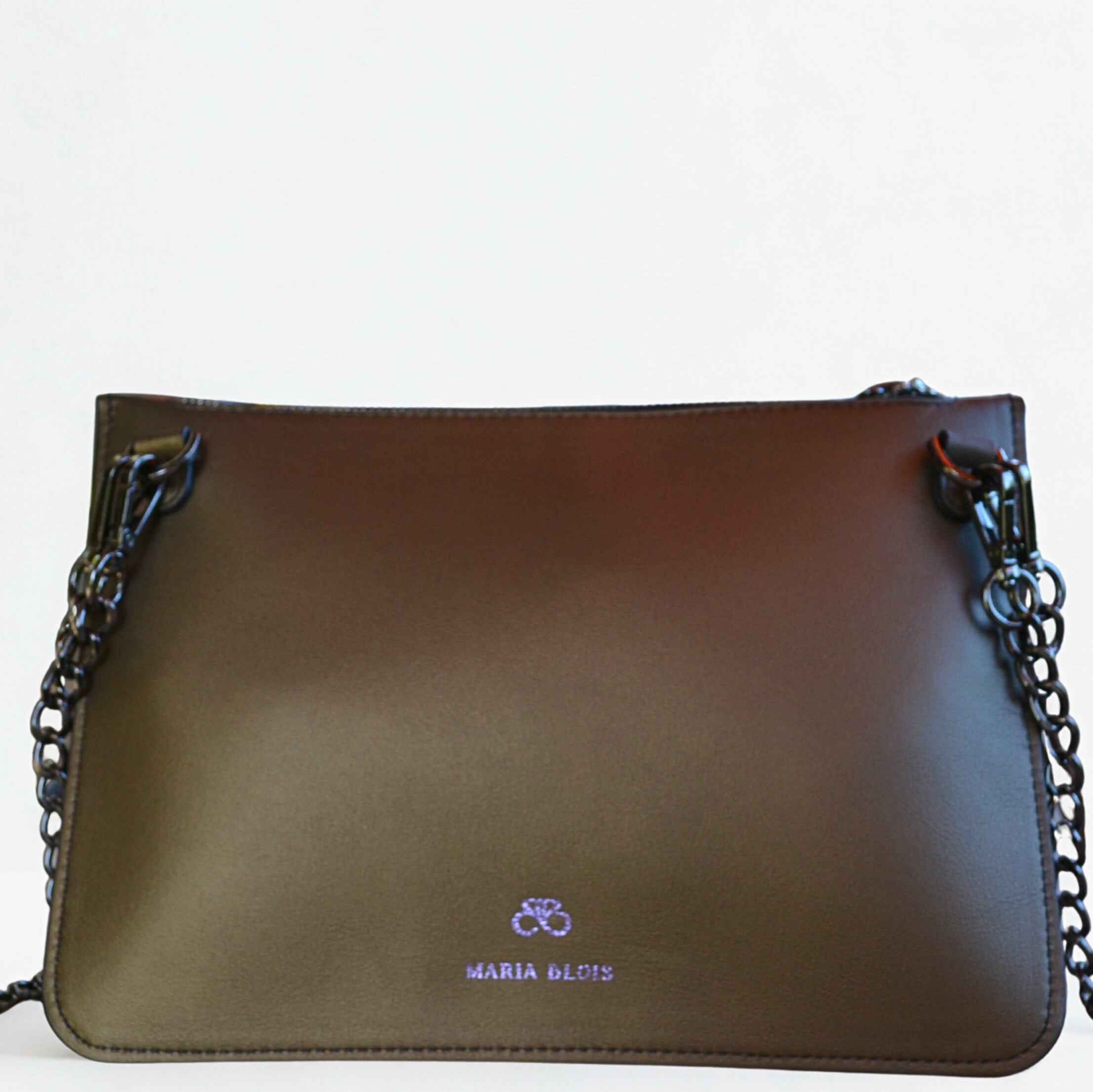 Clutch Ginebra bronce oliva liso