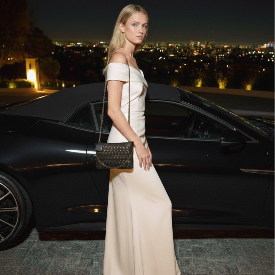 Maria Blois Clutch Ginebra Bronce viejo con tachas