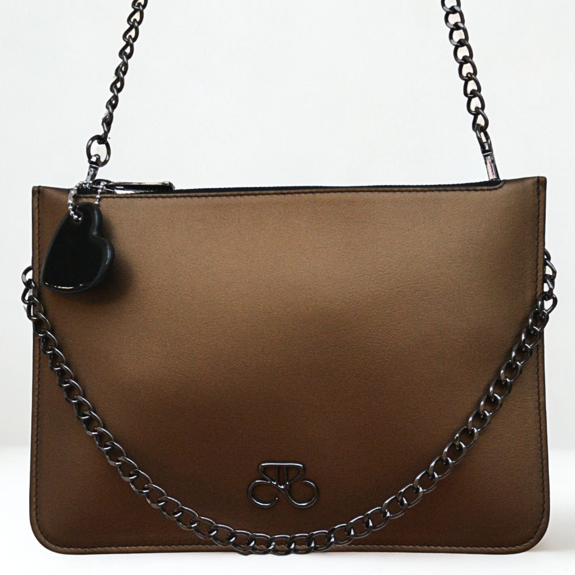 Clutch Ginebra bronce oliva liso