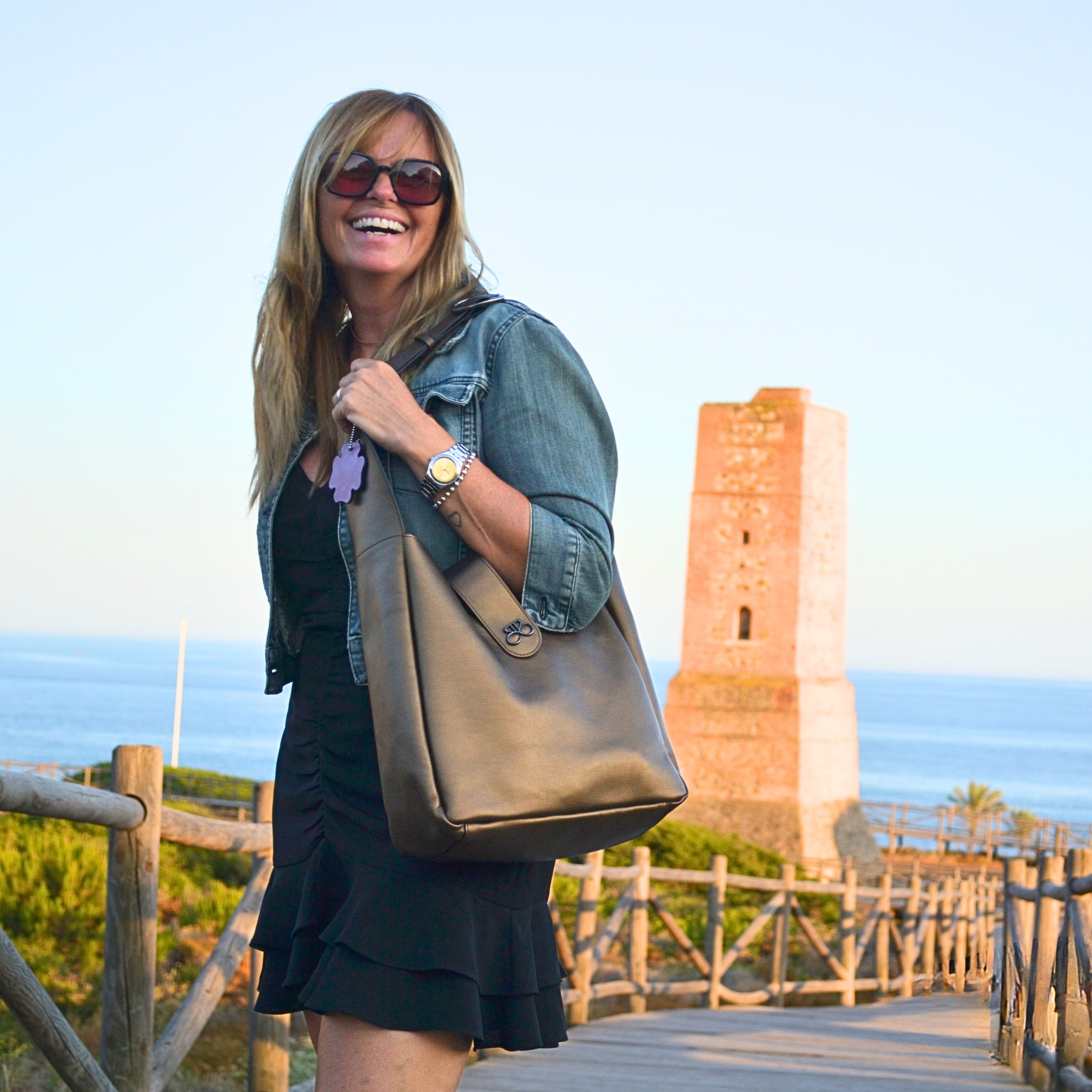 Bolso Ibiza - piel napa Charol - Bronce Oliva