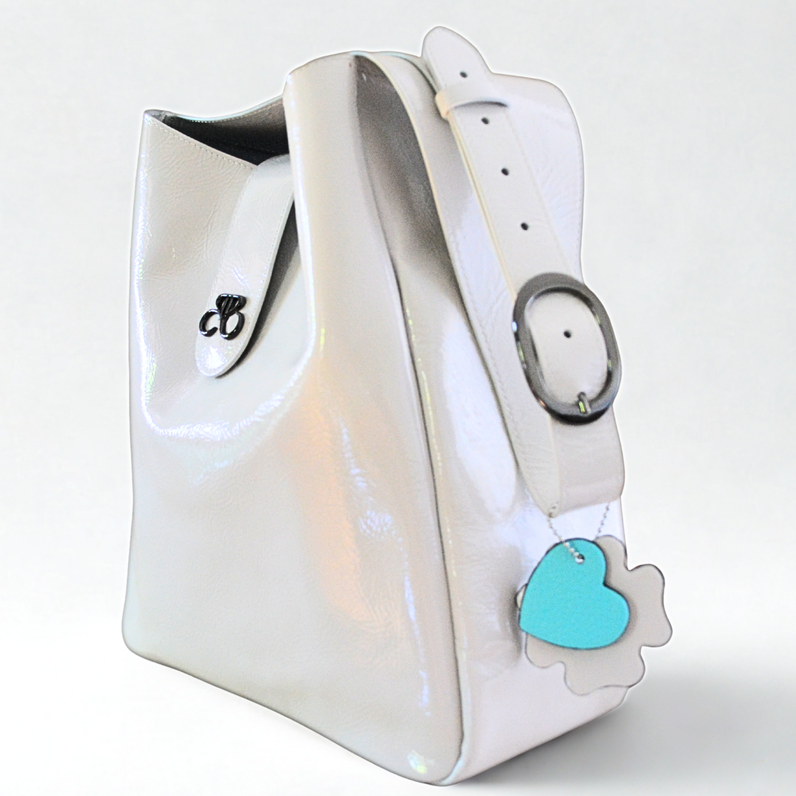 Bolso Ibiza - piel napa Charol - Blanco