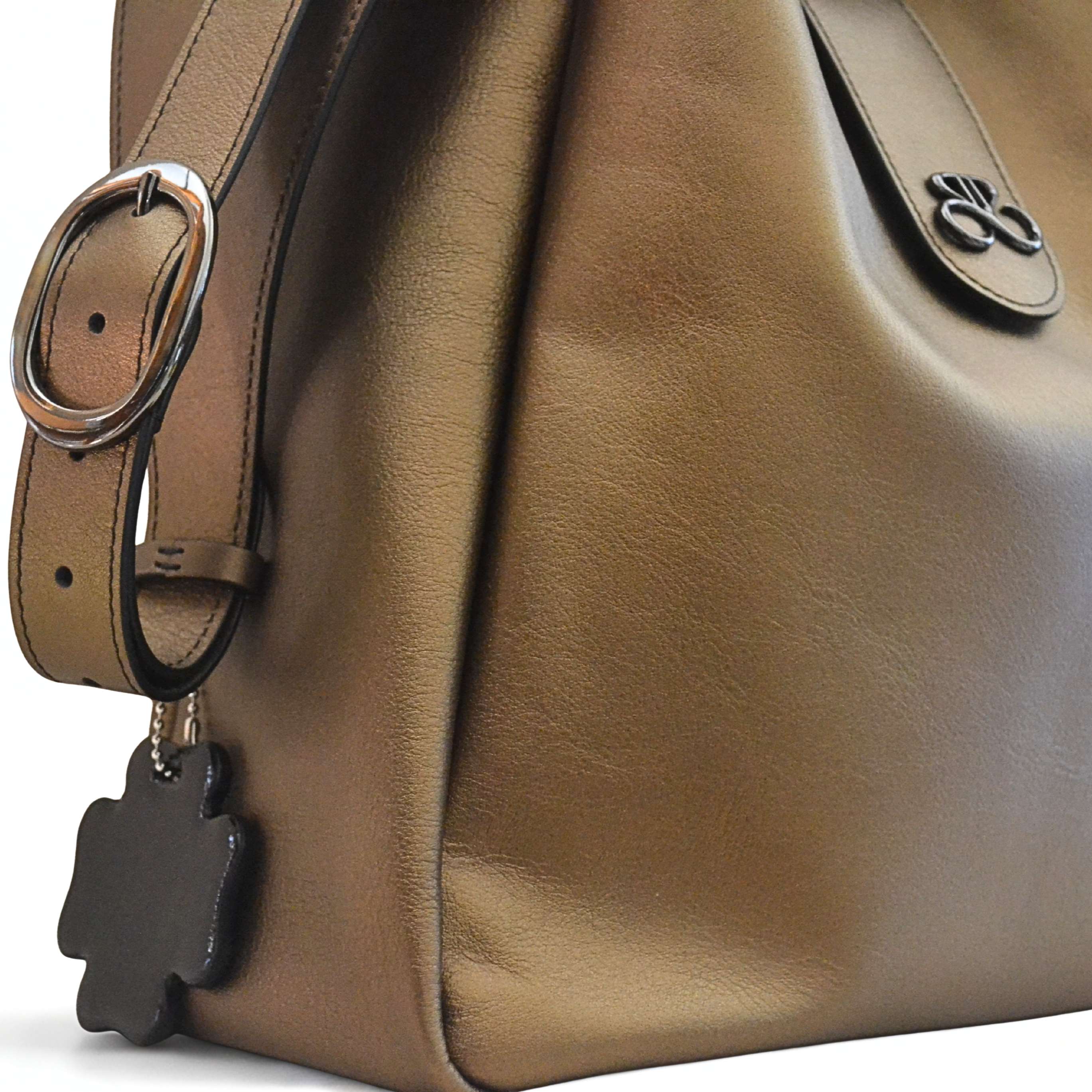 Bolso Ibiza - piel napa Charol - Bronce Oliva
