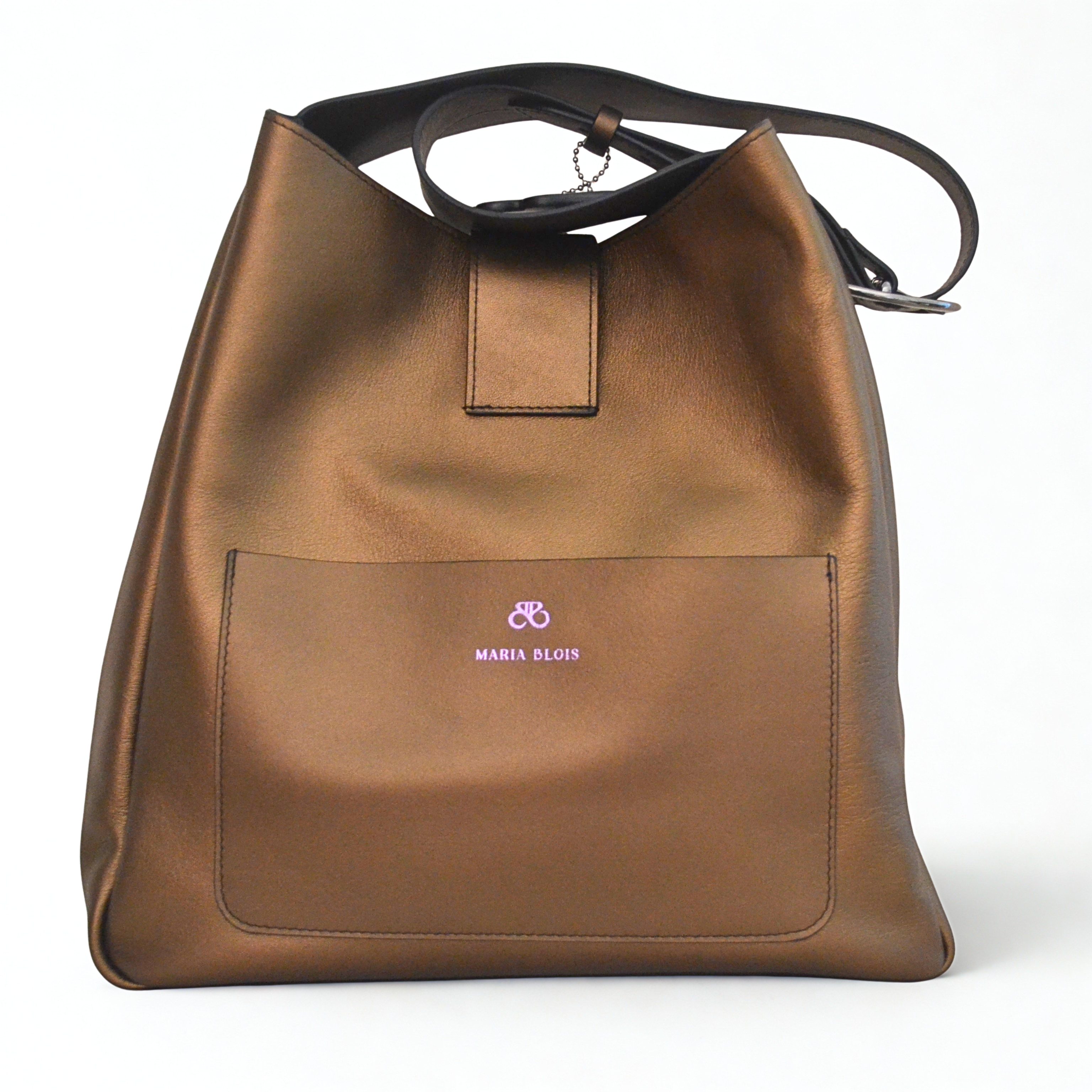 Bolso Ibiza - piel napa Charol - Bronce Oliva