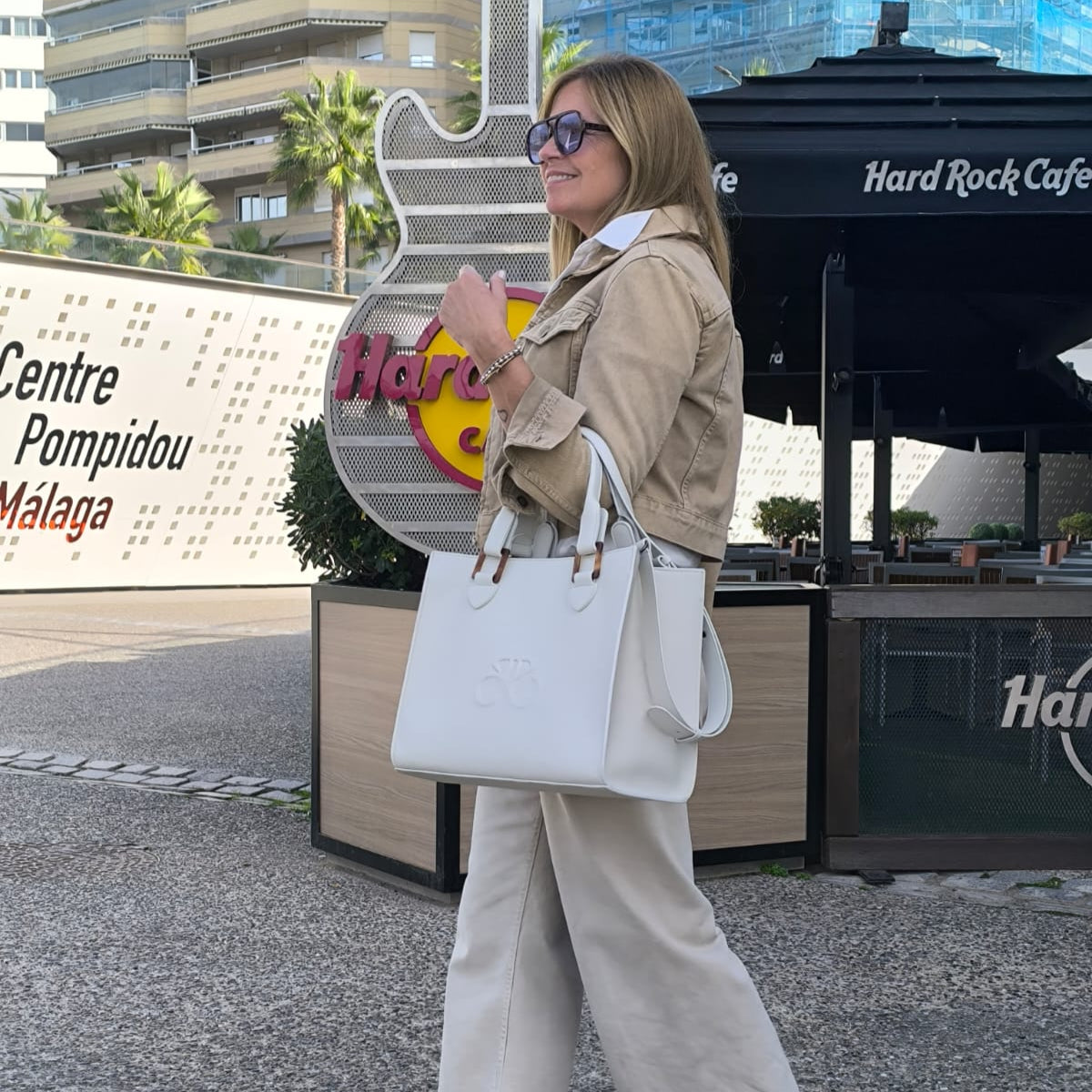 Tote bag Iris - piel napa - Blanco