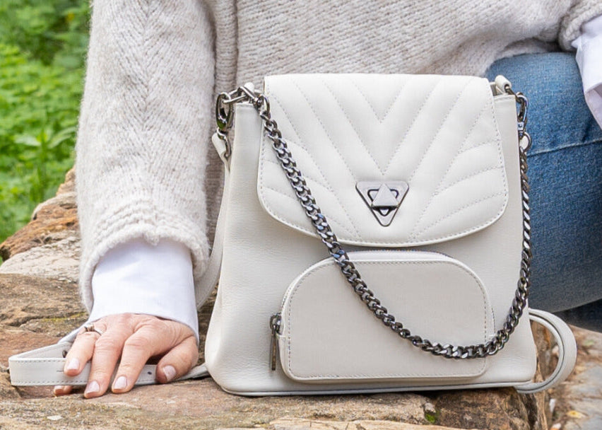 Maria Blois Mochila Anna Blanca Solapa Acolchada