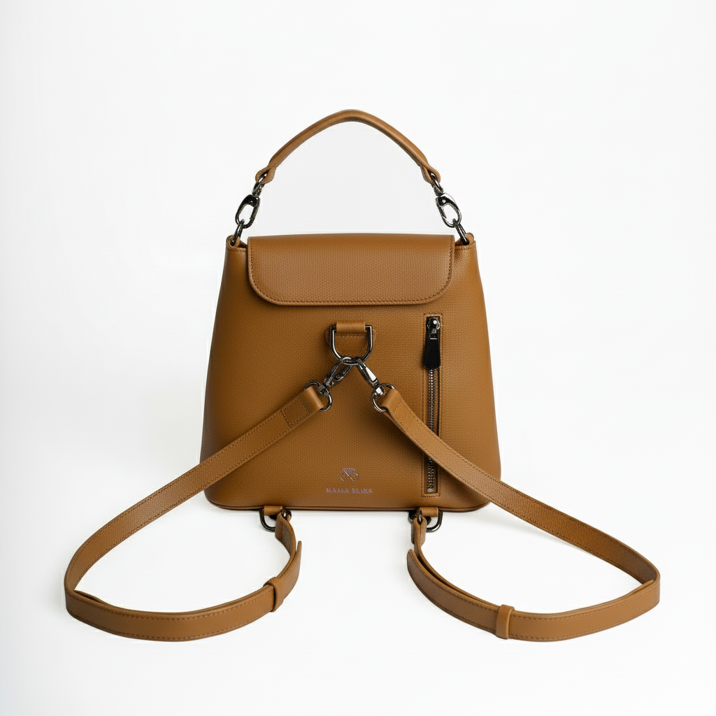 Maria Blois Mochila Anna Cognac Lisa dorso