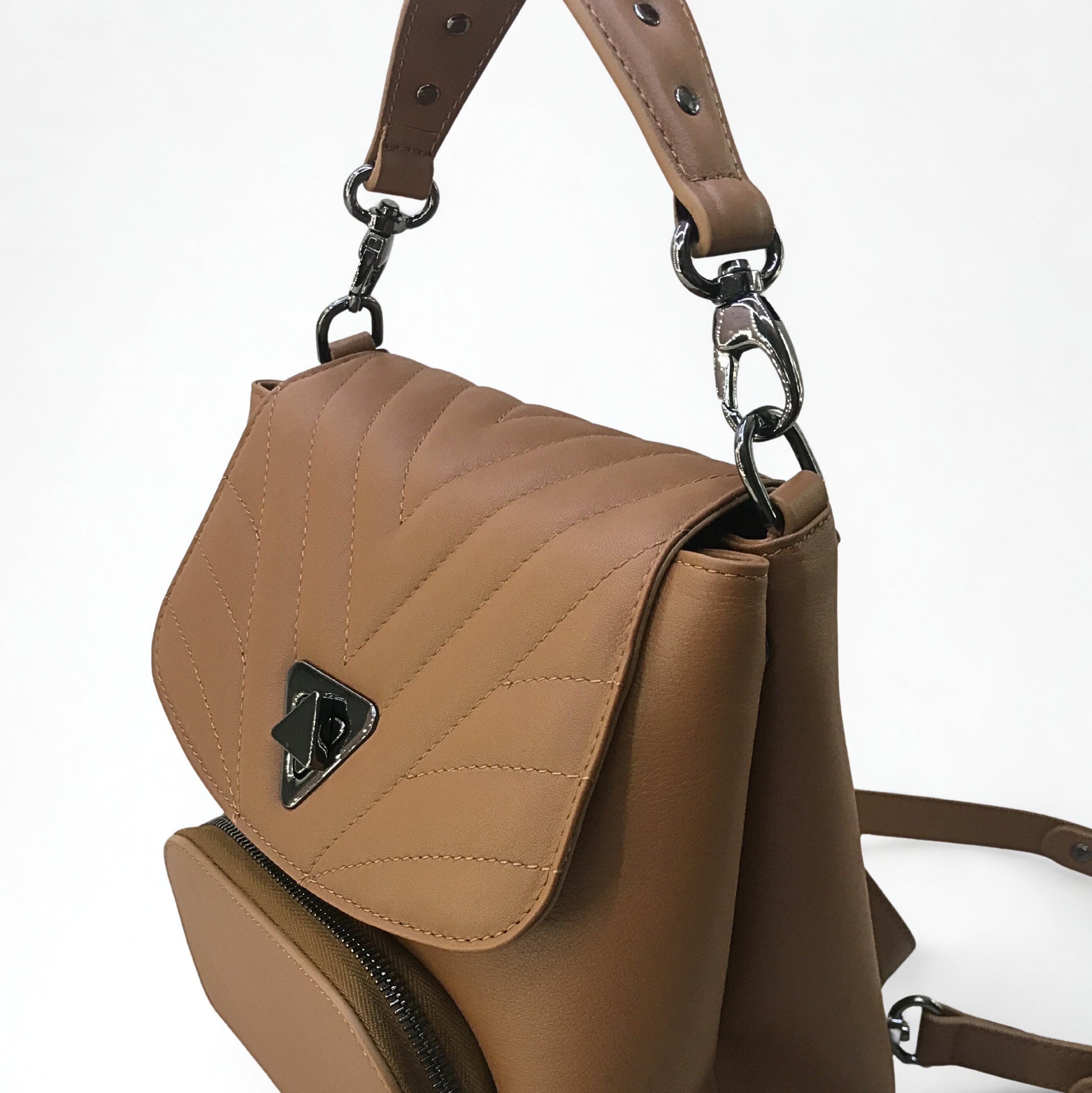 Maria Blois Mochila Anna Cognac acolchada 2