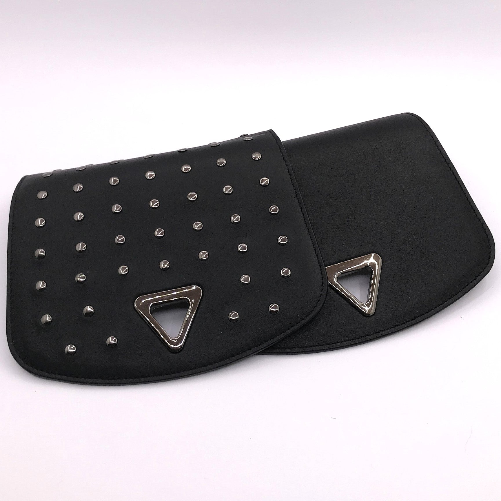 Studded flap - Anna backpack in black nappa leather