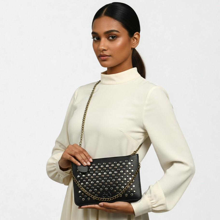 Maria Blois - Clutch Bronce viejo con tachas