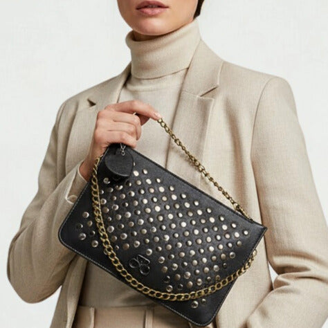 Maria Blois - Clutch Bronce viejo con tachas