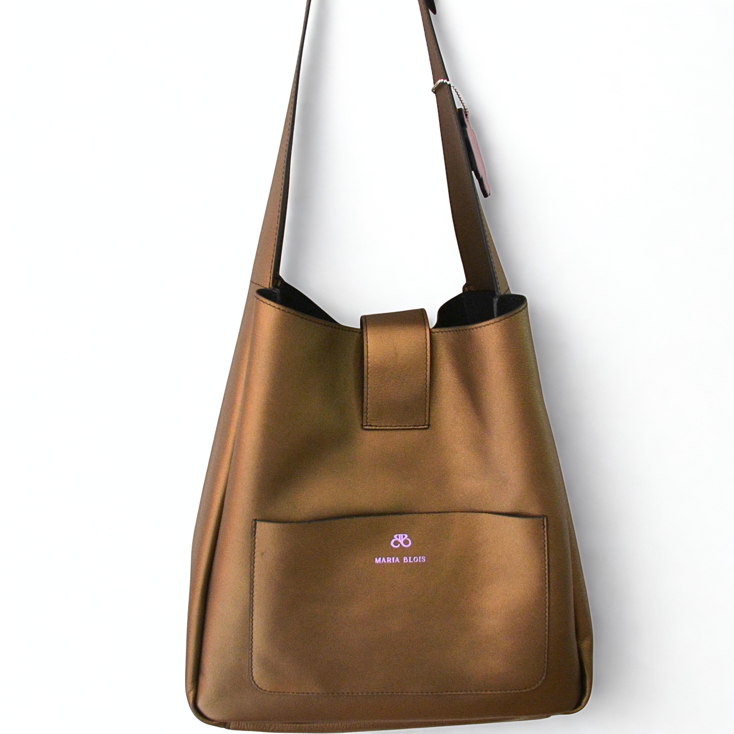 Bolso Ibiza - piel napa Charol -  Bronce Oliva