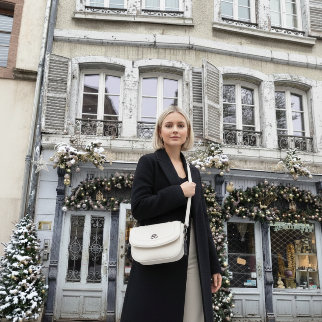 Bandolera Milan Block Blanca