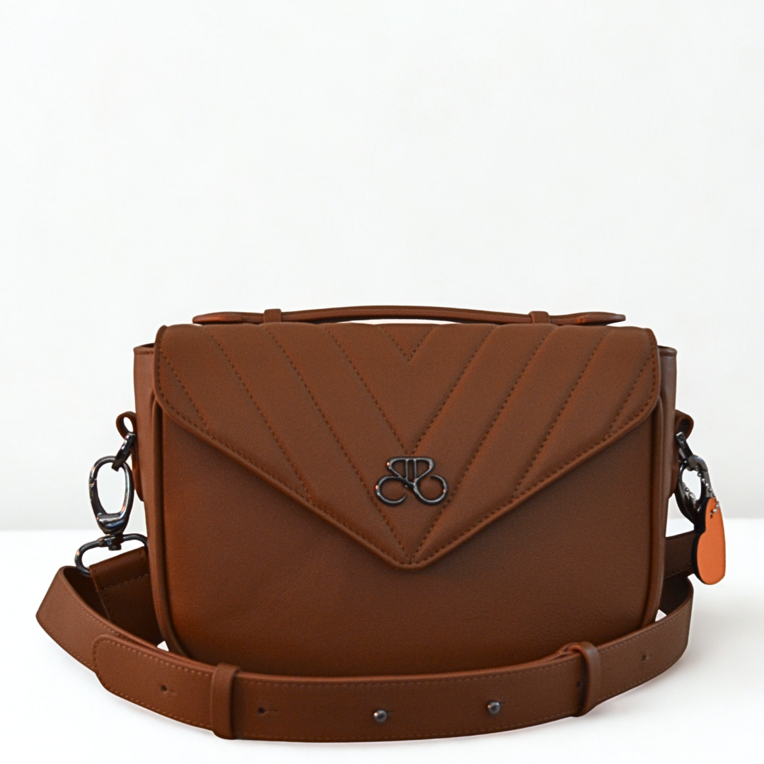 Bolso Milan Velvet Marron Cognac