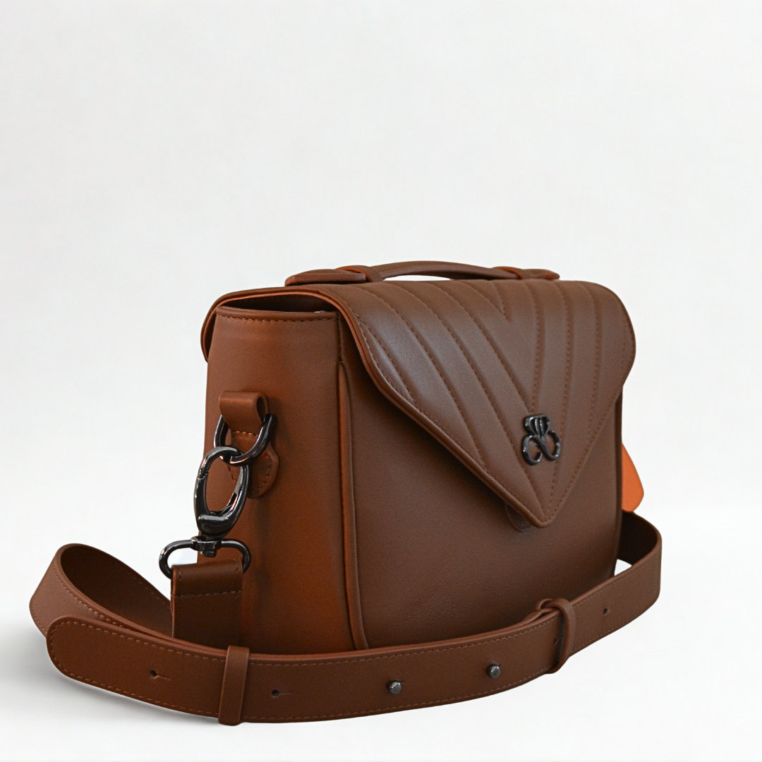 Bolso Milan Velvet Marron Cognac