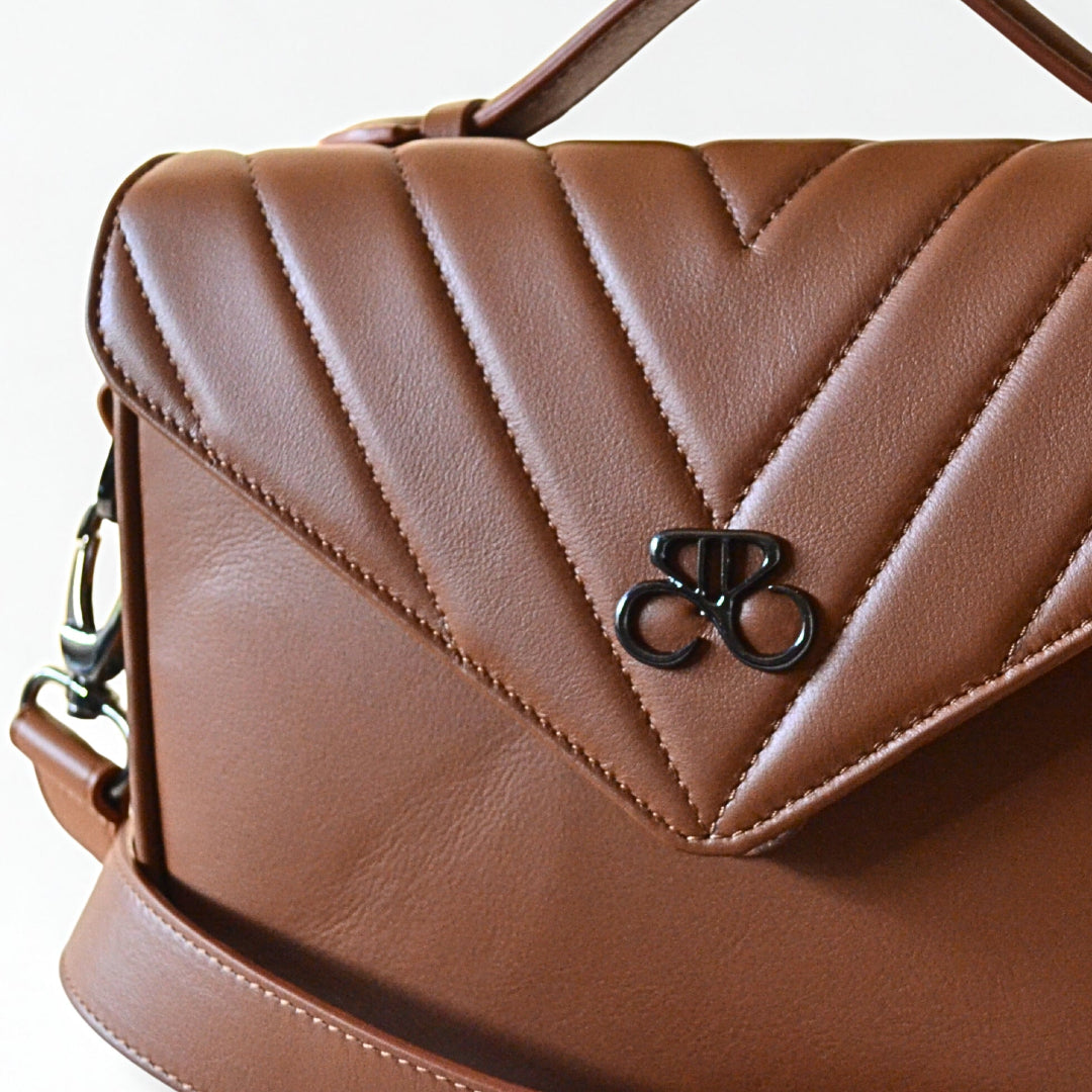 Bolso Milan Velvet Marron Cognac