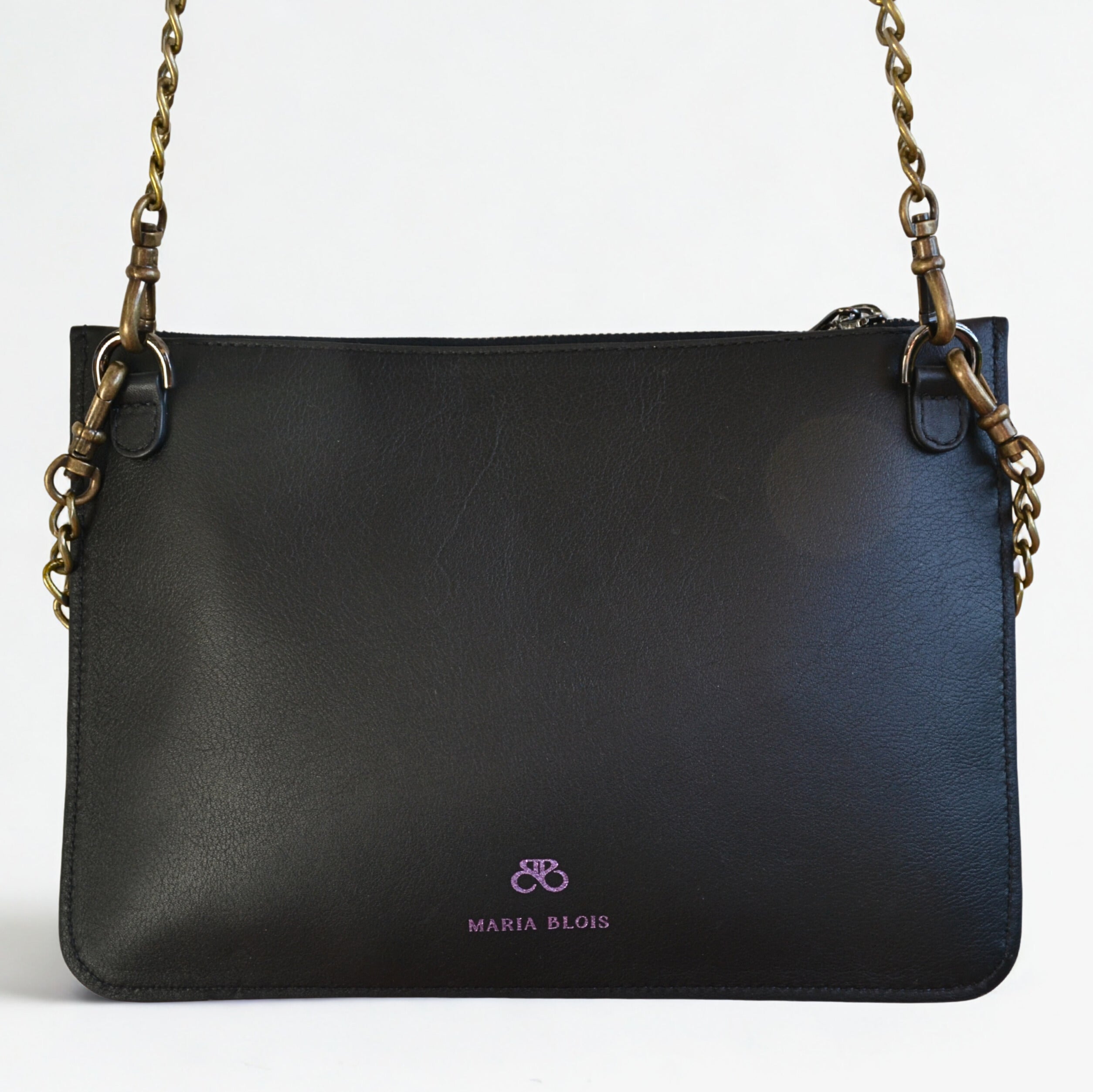 Maria Blois - Clutch Ginebra - negro piel napa con tachas