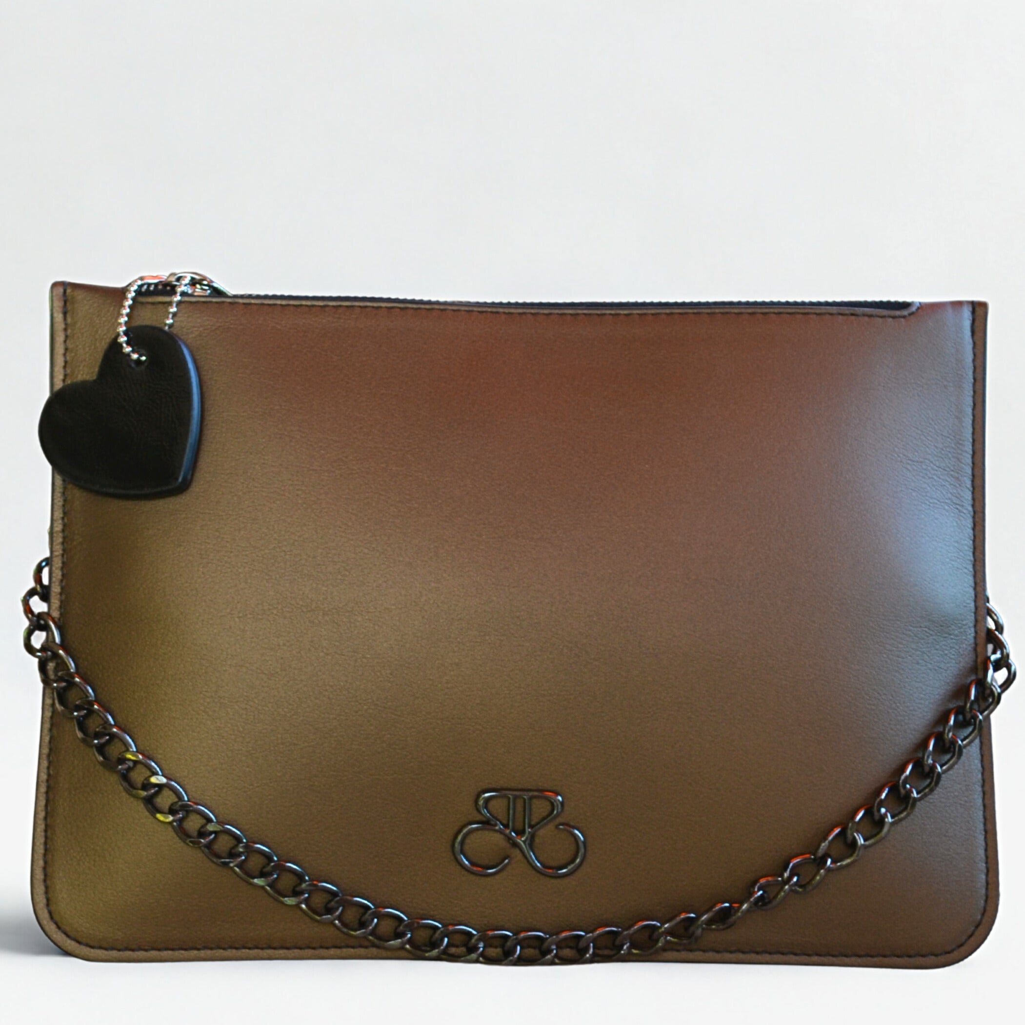 Clutch Ginebra bronce oliva liso