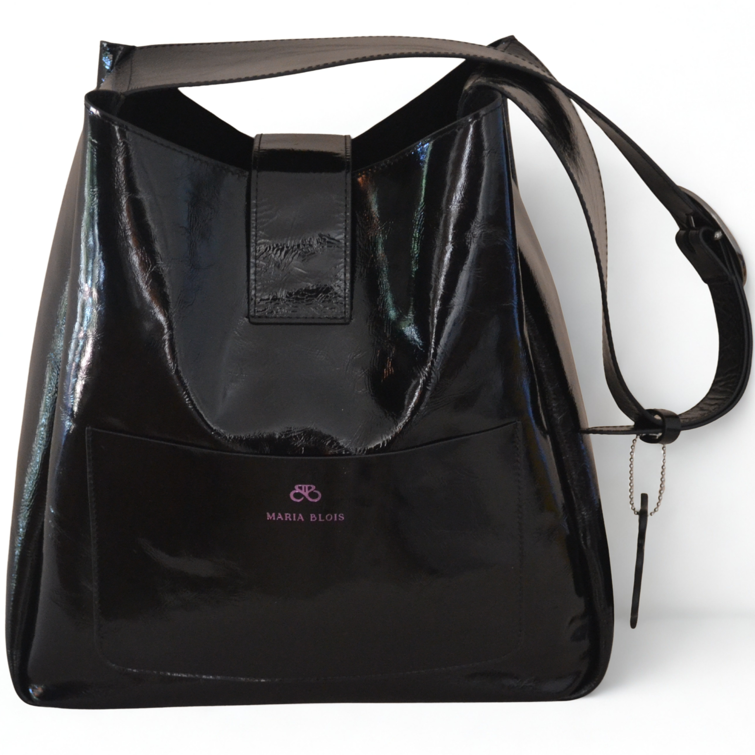 Bolso Ibiza - piel napa Charol -  Negro