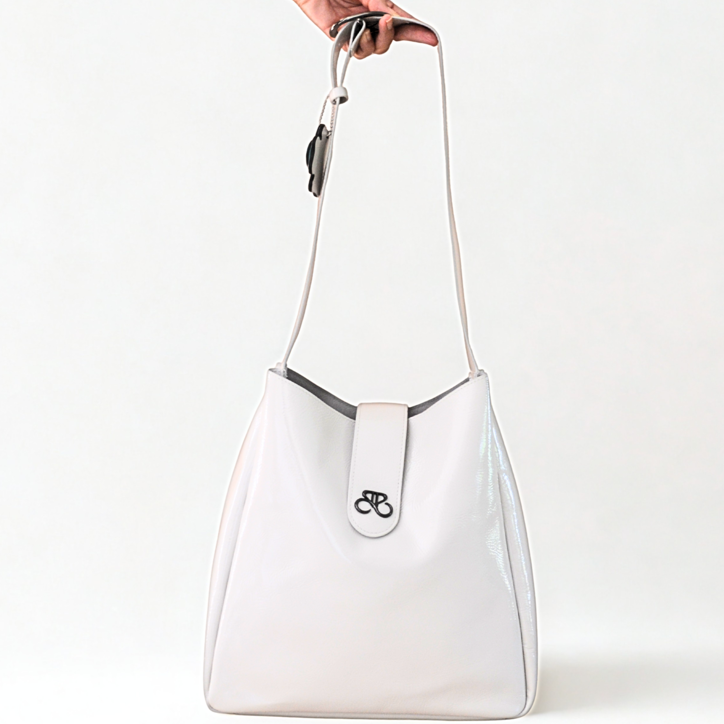 Bolso Ibiza - piel napa Charol -  Blanco