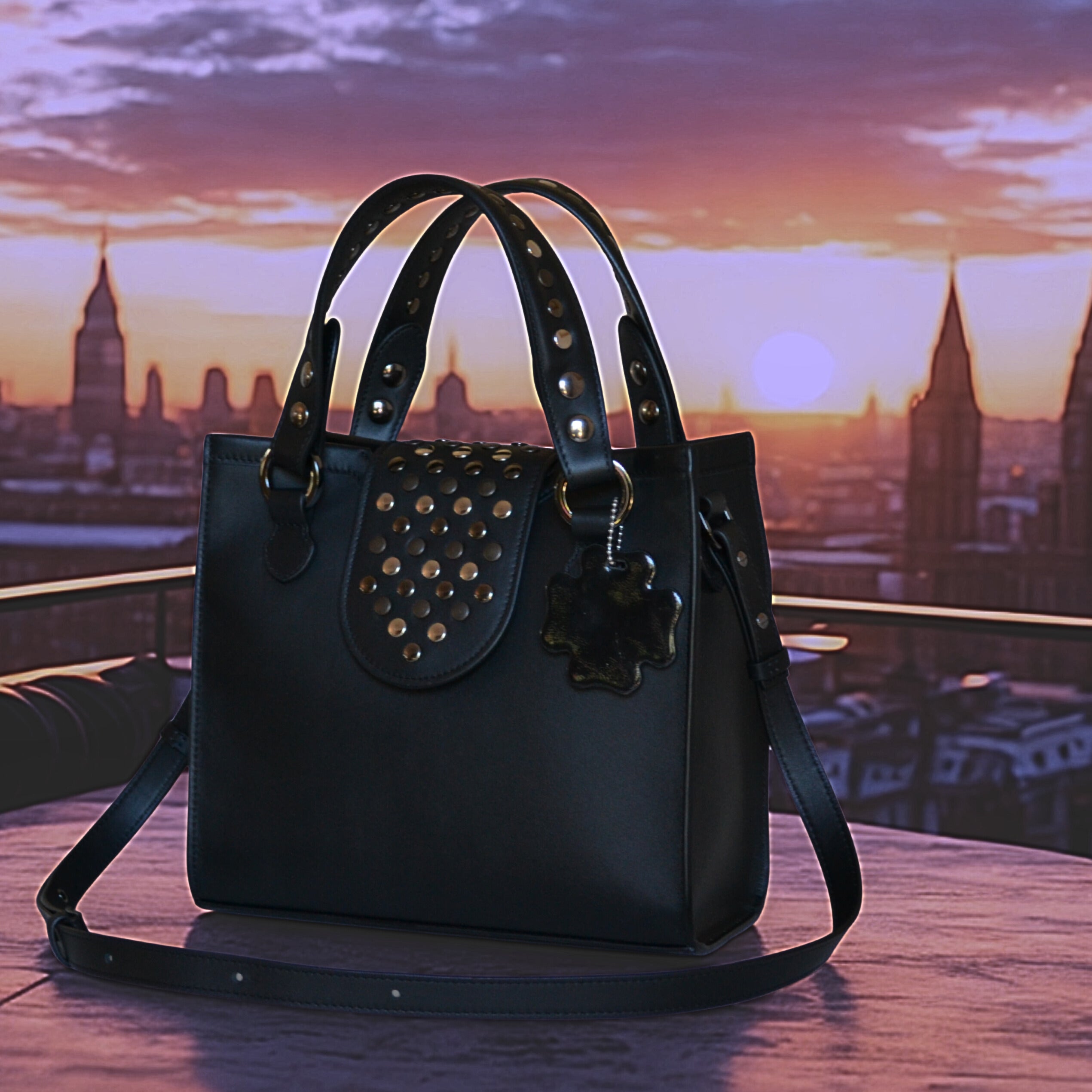 Iris Tote bag - napa leather - Black